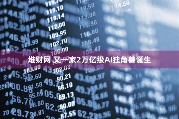 堆财网 又一家2万亿级AI独角兽诞生