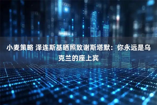 小麦策略 泽连斯基晒照致谢斯塔默：你永远是乌克兰的座上宾