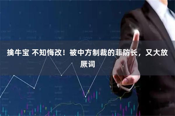 擒牛宝 不知悔改！被中方制裁的菲防长，又大放厥词